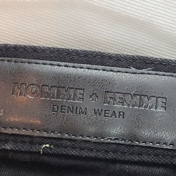 NWT HOMME + FEMME Men's (40) Black Comfort Stretch Tapered Denim Jeans --$150 - Picture 8 of 11